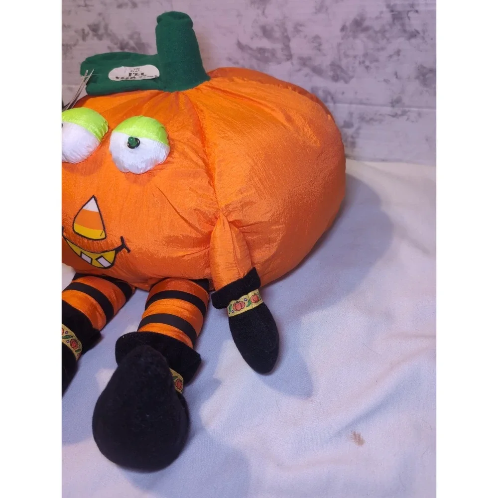 Vintage International Silver Co Parachute Pumpkin Plush Halloween 12